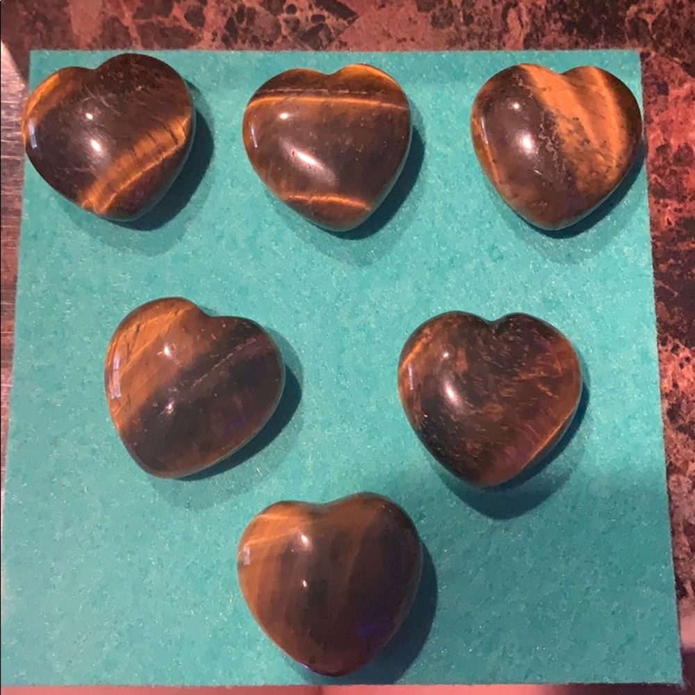 Tigers eye heart semiprecious stone